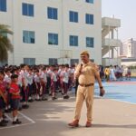 जी डी गोयंका पब्लिक स्कूल स्वर्ण नगरी, ग्रेटर नोएडा में फायर ड्रिल का सफल आयोजन।